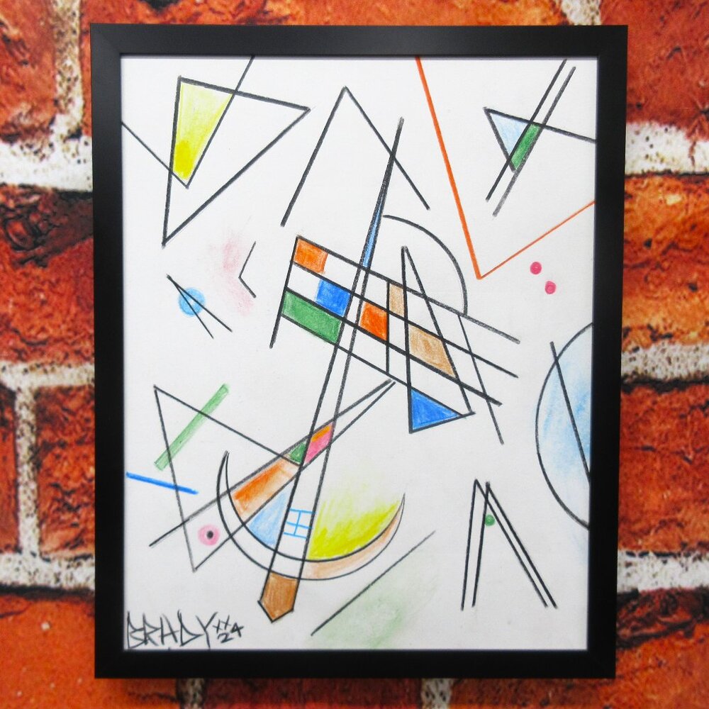 10x8 ORIGINAL SIGNED WATERCOLOR PAINTING/DRAWING.  FRAMED. BRADY 2024